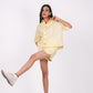 Sunshine Yellow Linen Co-Ord Set - Includes Pair of Shorts and Half Sleeves Drooping Shoulder Shirt