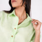 Kiwi Green Linen Drooping Shoulder Shirt