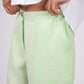 Kiwi Green Flat Front Linen Pants